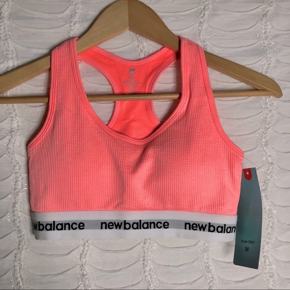 Women 's Neon pink New Balance padded sports bra